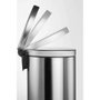 Durable Papelera Redonda con Pedal de 20 Litros en Acero Inoxidable